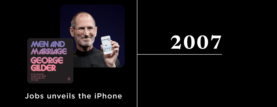 2007: Jobs unveils the iPhone. Read Men and Marriage to appreciate masculine ambition