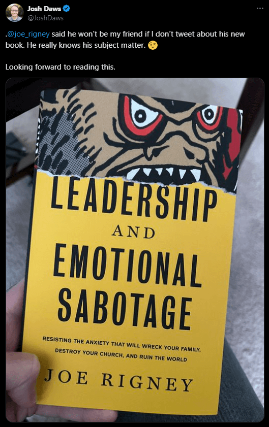 Josh Daws: .@joe_rigney said he won't be my friend if I don't tweet about his new book. He really knows his subject matter. Looking forward to reading this.